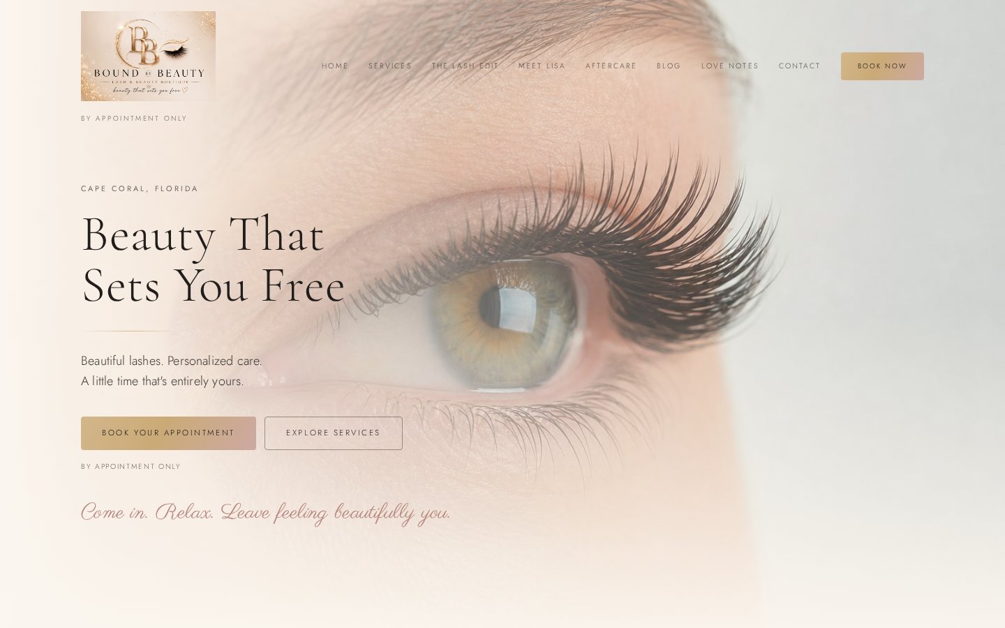 Love Our Lashes website designed by Mystical Magic Media